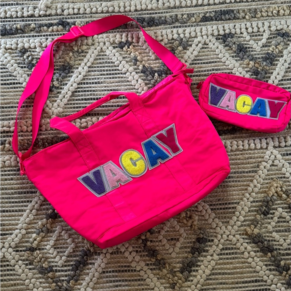 VACAY Tote with Matching Pouch
